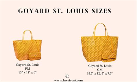 goyard st louis tote price|goyard tote bag size comparison.